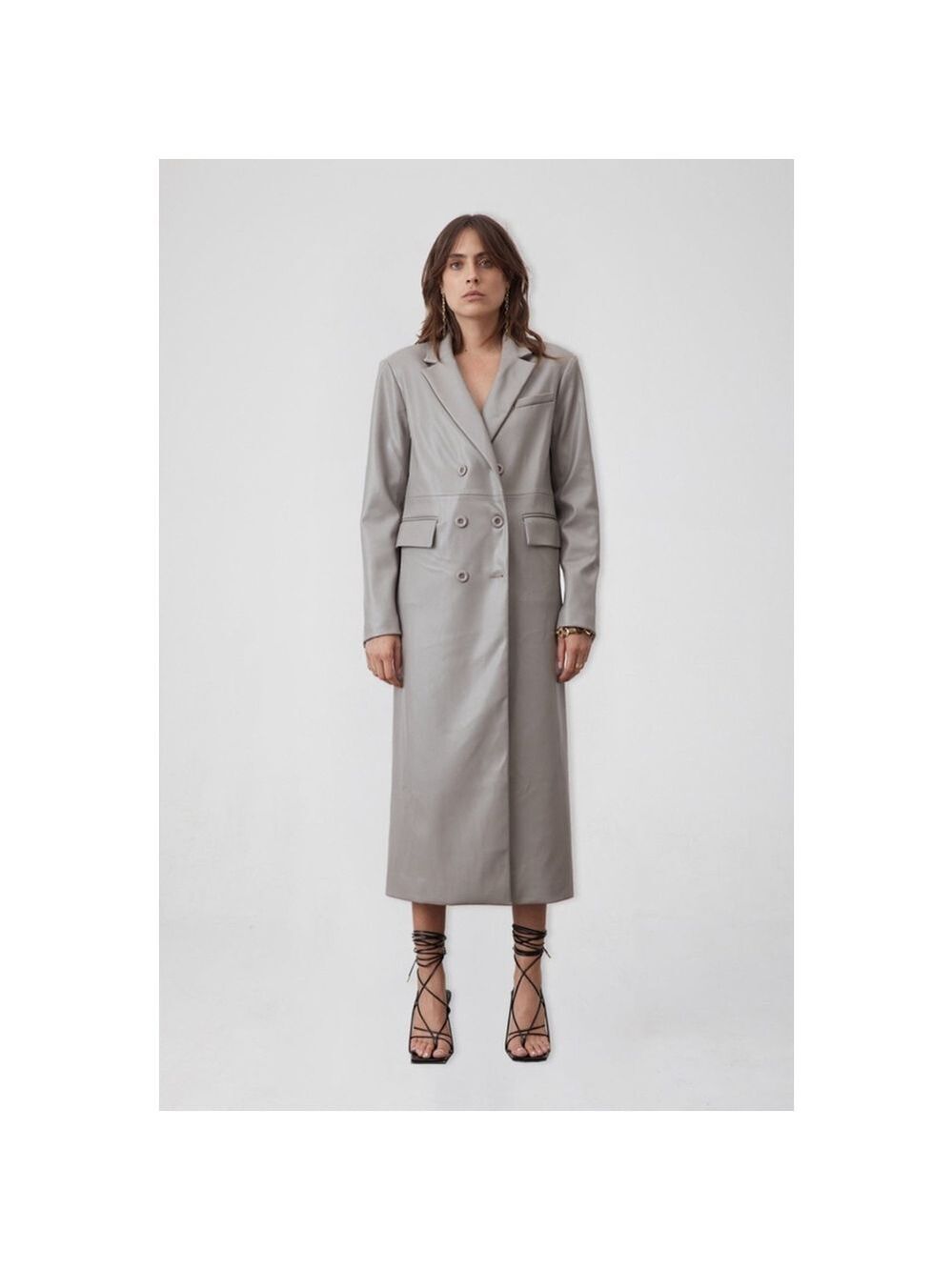 Women's Atoir Astrid Grey Long Line Trench Coat Size 2